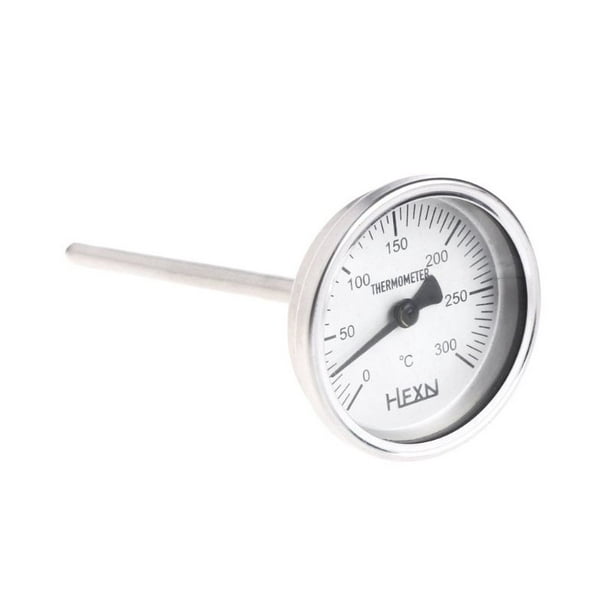 Stainless Steel Bi-metallic Thermometer 1/4PT Thread L=100mm 0~50~300℃ WSS-303
